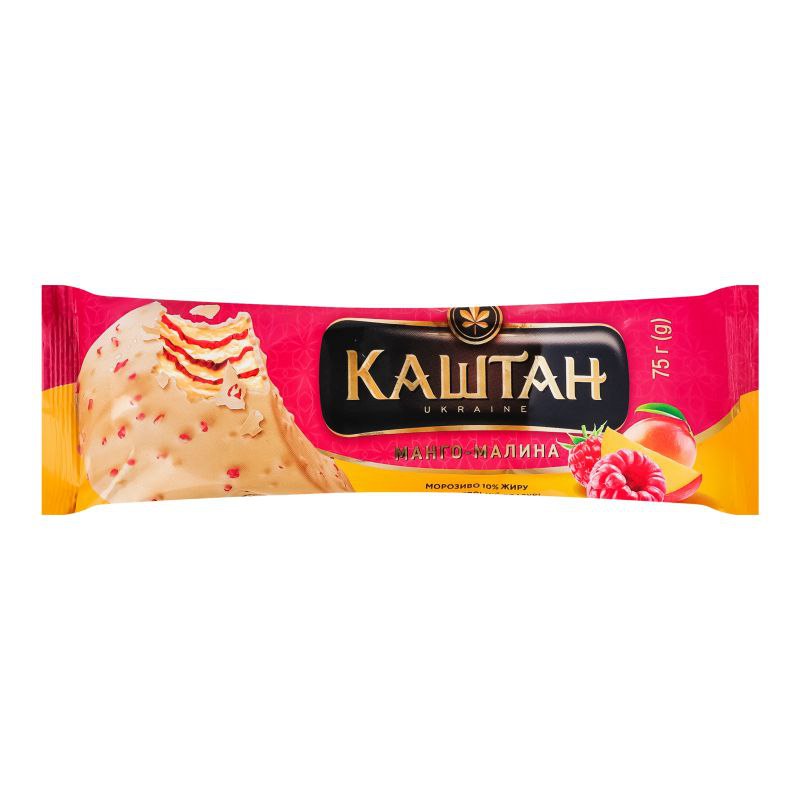 Морозиво Каштан манго-малина б/глаз 75г